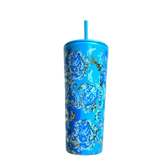 Lilly Pulitzer Printed Cup Screw Lid Straw - Picture 1 of 5